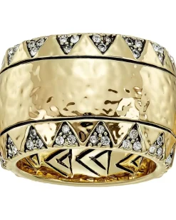 House of Harlow 1960 Safari Band Ring Gold Tone Discount