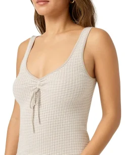 Splendid Saige Sweater Tank Fawn Stripe Clearance