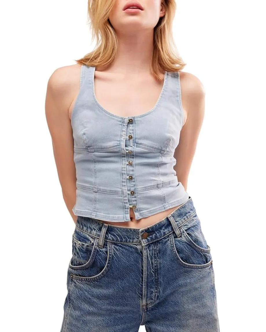 Women Free People Sally Corset Top Denim