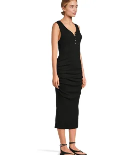 Women Michael Stars Samira Tank Henley Midi Dress