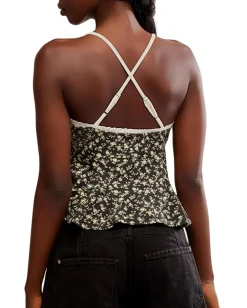 Free People Sammi Tank Washed Black Combo Clearance