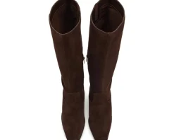 Vince Camuto Sangeti Wide Calf Stacked Heel Knee High Boot Brownie Hot