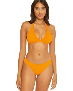 BECCA Santorini Shirred Amari Halter Orange Burst Clearance