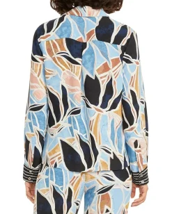 NIC+ZOE Sapphire Shades Shirt Blue Multi Outlet