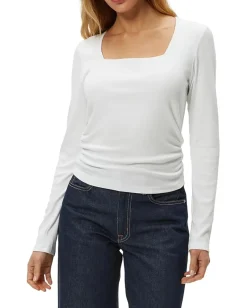 Women Michael Stars Sarah Square Neck Long Sleeve