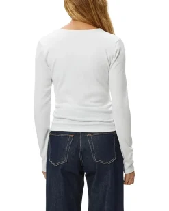 Women Michael Stars Sarah Square Neck Long Sleeve