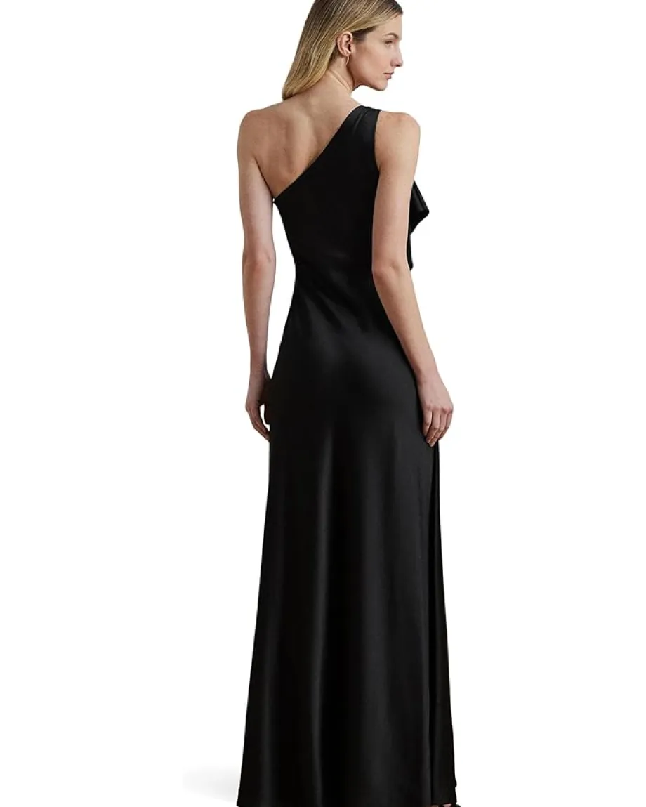 Lauren Ralph Lauren Satin Charmeuse One Shoulder Gown Black Online