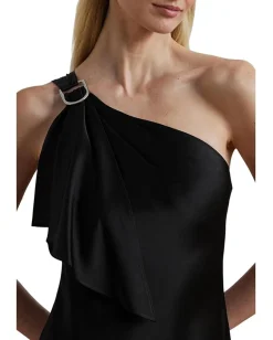Lauren Ralph Lauren Satin Charmeuse One Shoulder Gown Black Online