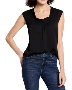 NIC+ZOE Satin Chiffon Jacket Layer Black Onyx Best