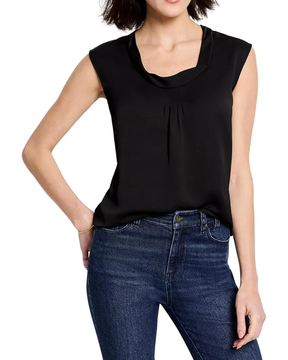 NIC+ZOE Satin Chiffon Jacket Layer Black Onyx Best