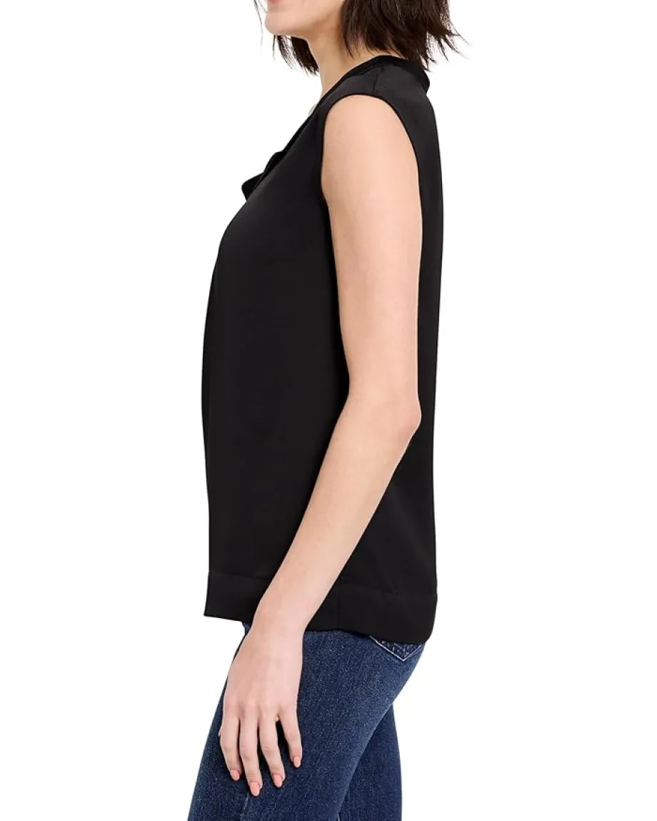 NIC+ZOE Satin Chiffon Jacket Layer Black Onyx Best