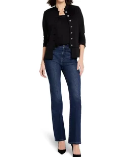 NIC+ZOE Satin Chiffon Jacket Layer Black Onyx Best