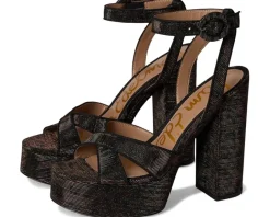 Sam Edelman Savannah Strappy Sandals Brown Leopard Glitz Multi Sale