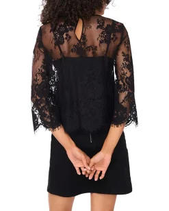 Women Vince Camuto Scalloped Hem Round Neck Long