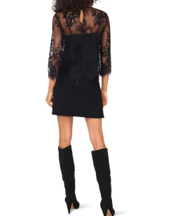 Women Vince Camuto Scalloped Hem Round Neck Long