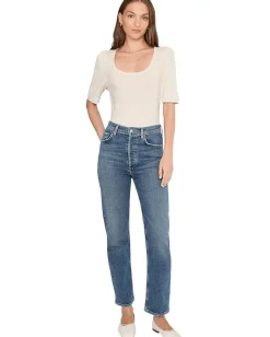 Madewell Scoop Neck Puff Tee Vintage Ivory Discount