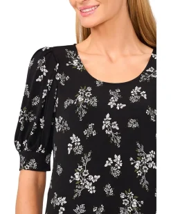 CeCe Scoop Neck Short Sleeve Knit Top Rich Black