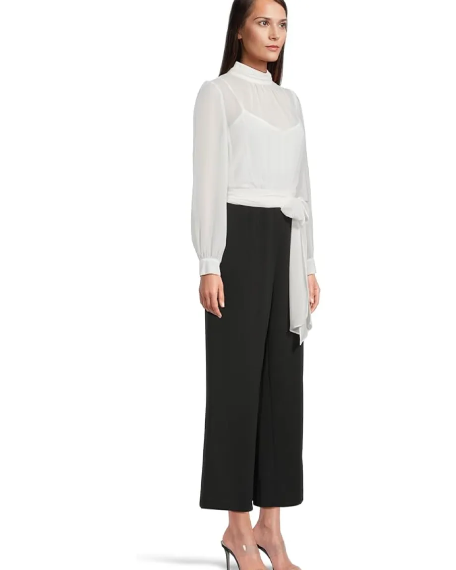 Women Calvin Klein Scuba Crepe Chiffon Combo Jumpsuit