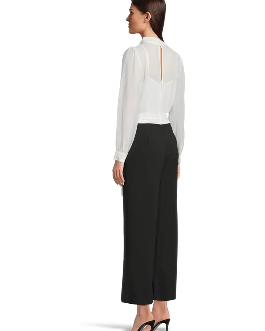 Women Calvin Klein Scuba Crepe Chiffon Combo Jumpsuit
