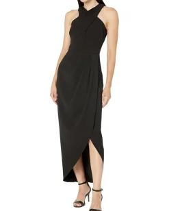Women XSCAPE Scuba Crepe Halter Wrap