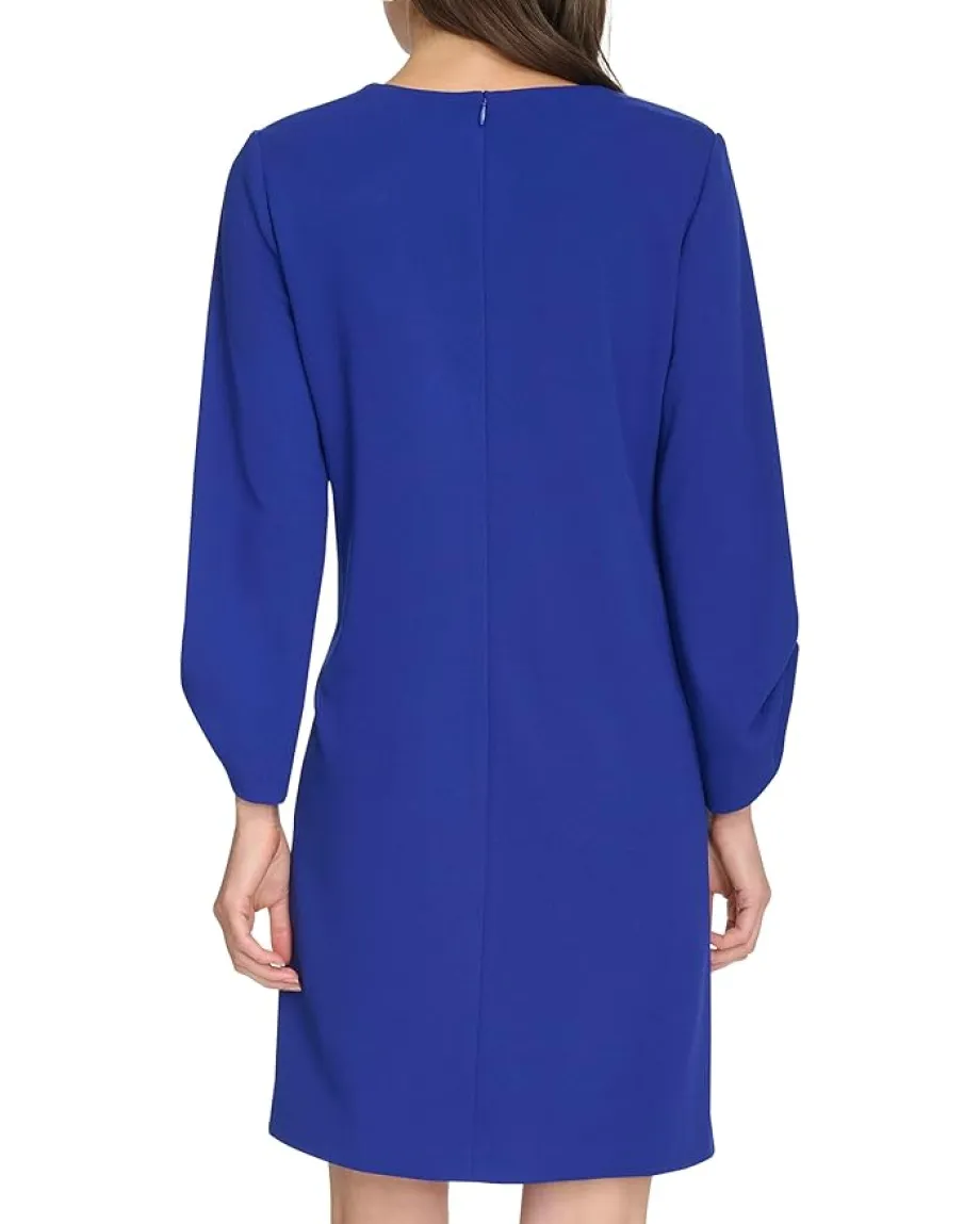 Calvin Klein Scuba Crepe Keyhole Sleeve Ultramarine Best