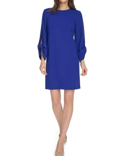 Calvin Klein Scuba Crepe Keyhole Sleeve Ultramarine Best