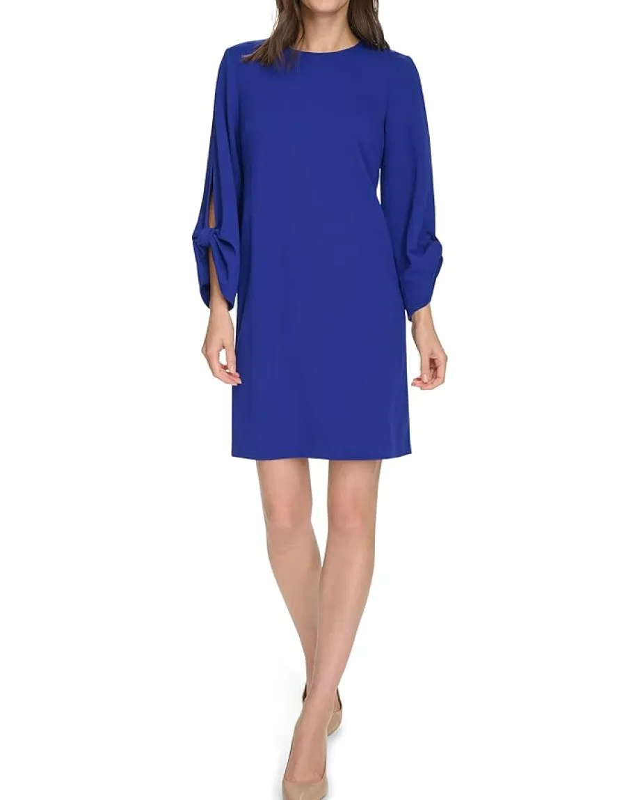 Calvin Klein Scuba Crepe Keyhole Sleeve Ultramarine Best