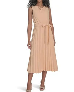 Women Calvin Klein Scuba Crepe Pleat Skirt Dress