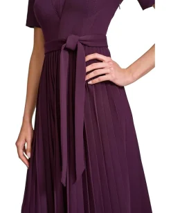 Women Calvin Klein Scuba Crepe Pleated Skirt Aline