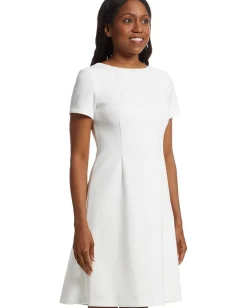 Women Calvin Klein Scuba Short Sleeve Solid Aline