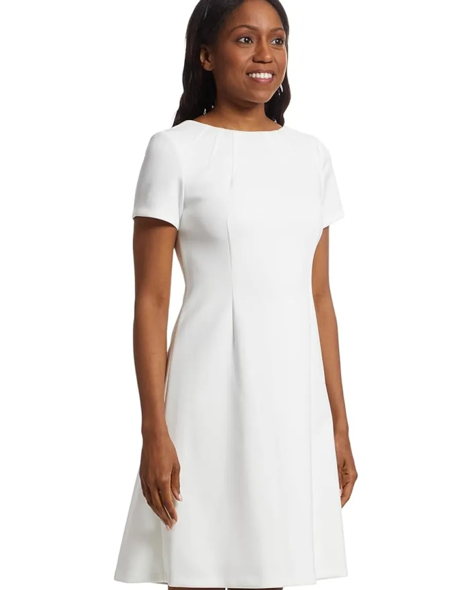 Women Calvin Klein Scuba Short Sleeve Solid Aline