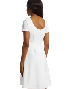 Women Calvin Klein Scuba Short Sleeve Solid Aline