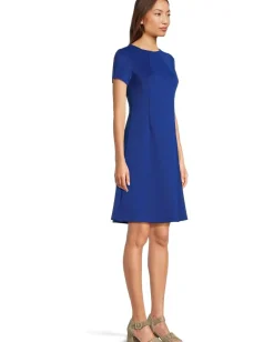 Women Calvin Klein Scuba Short Sleeve Solid Aline