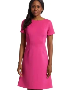 Calvin Klein Scuba Short Sleeve Solid Aline Hibiscus Discount