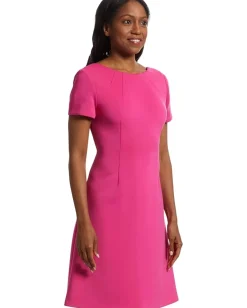 Calvin Klein Scuba Short Sleeve Solid Aline Hibiscus Discount