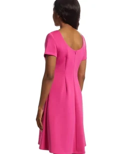 Calvin Klein Scuba Short Sleeve Solid Aline Hibiscus Discount