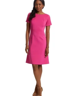 Calvin Klein Scuba Short Sleeve Solid Aline Hibiscus Discount