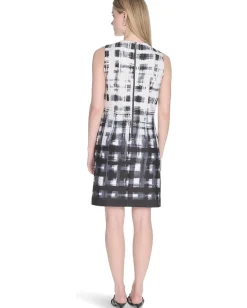 Calvin Klein Scuba Sleeveless Printed Sheath Black Multi Sale