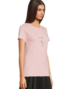 PUMA Scuderia Ferrari Tonal Shield T-shirt Mauve Mist Outlet