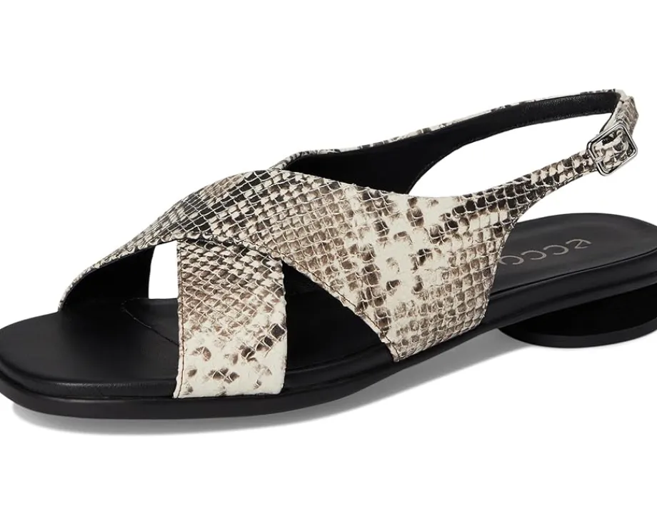 ECCO Sculpted Alba 25 Slingback Sandal Dark Clay Snake Print Hot