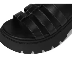 COACH Sculpted C Platform Fisherman Sandals Black Discount