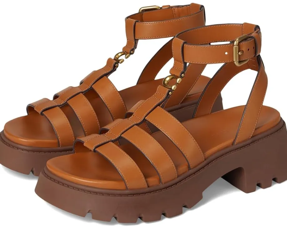 Women COACH Sculpted C Platform Fisherman Sandals