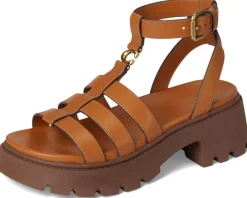 Women COACH Sculpted C Platform Fisherman Sandals