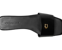 COACH Sculpted C Sandals Black New