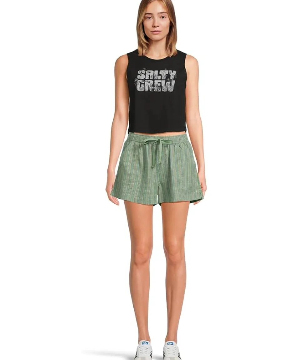 Salty Crew Sea Life Cropped Tank Black New