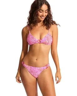 Seafolly Sea Skin Ring Front Bralette Fuchsia Rose Sale
