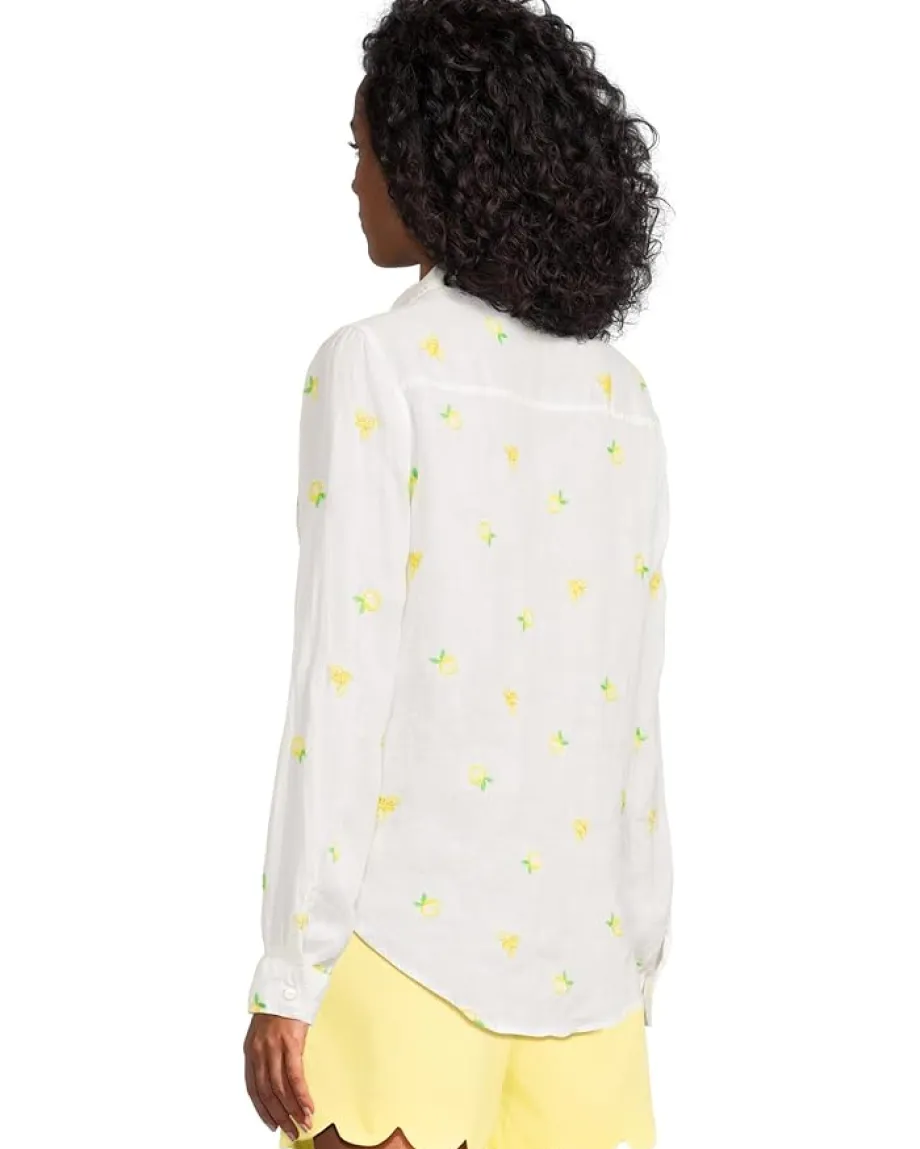 Lilly Pulitzer Sea View Button Down Honeycomb Lemon Bee Half Drop Hot