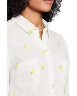 Lilly Pulitzer Sea View Button Down Honeycomb Lemon Bee Half Drop Hot