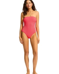 Seafolly SeaDive Bandeau One-Piece Snapdragon Sale