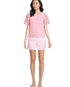 Lilly Pulitzer Sebene Knit Top Conch Shell Pink Hot